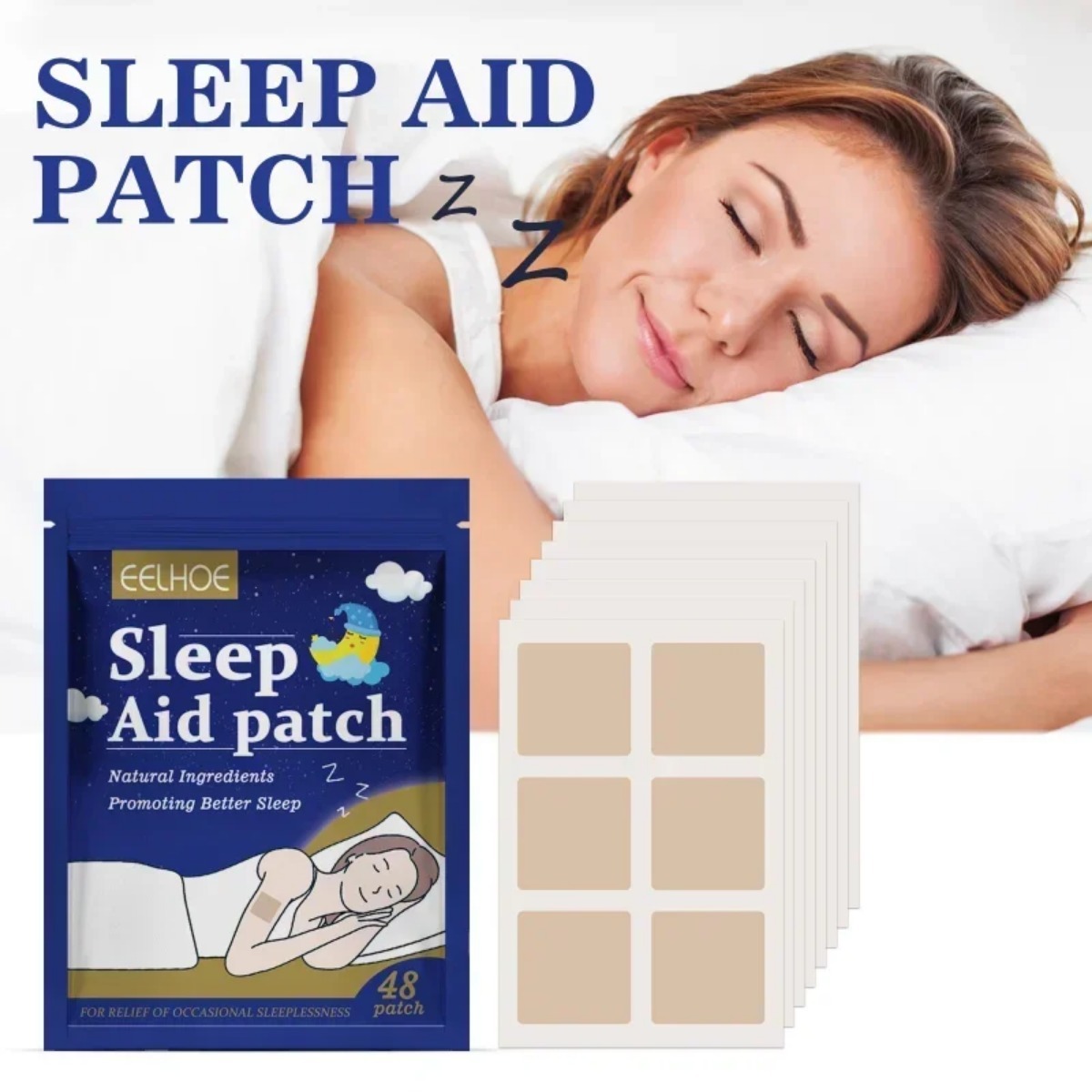  48 patches de sono profundo, puros e naturais, eliminação da insônia, fácil de usar e confortável