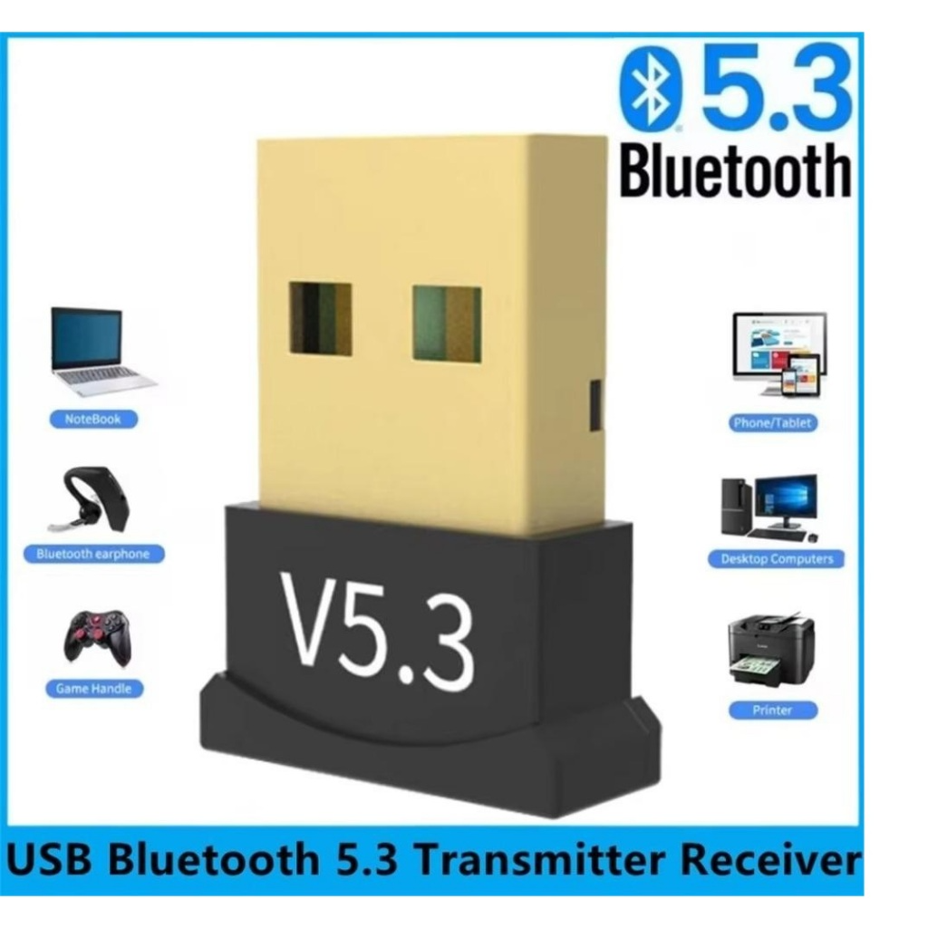  Adaptador USB Bluetooth 5.3 para PC e Laptop: Receptor e Transmissor de Áudio Sem Fio para Caixa de Som
