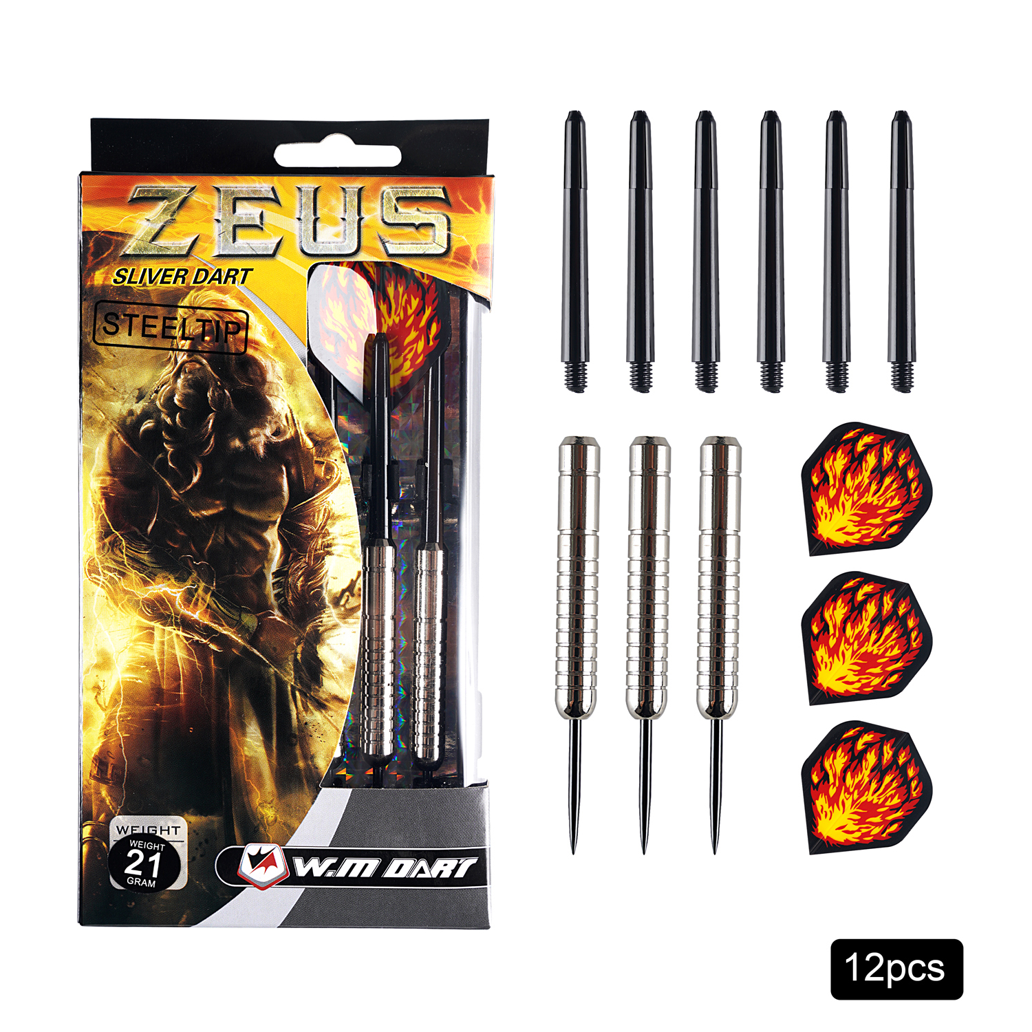 Conjunto de Dardos de Aço Prateado 21g Monster com Padrão Antiderrapante Prateado, Modelo Universal para Competição e