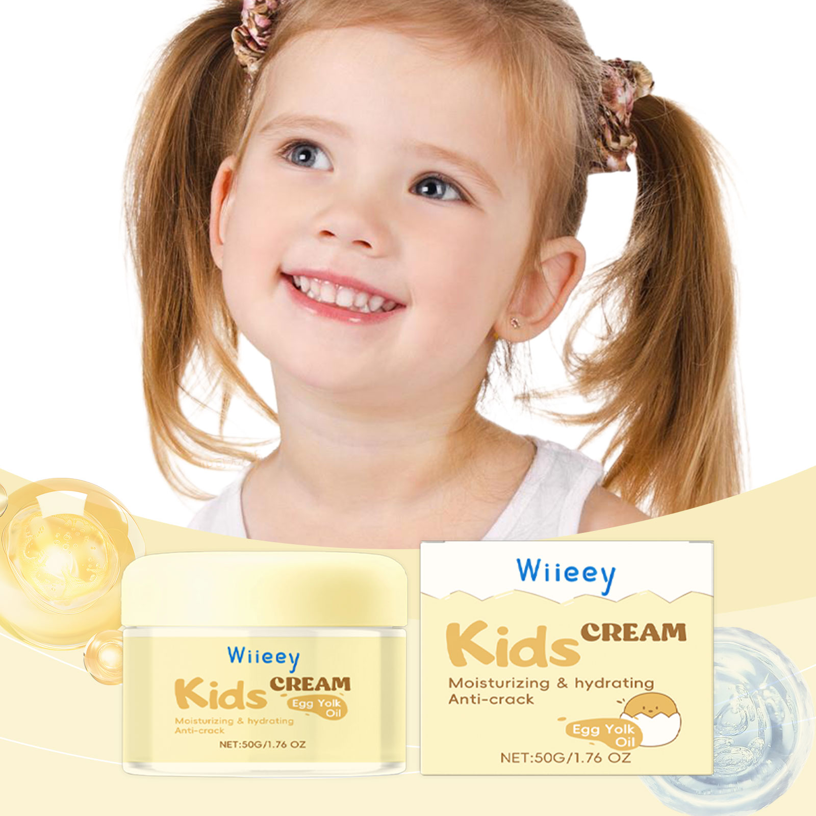 Creme Facial Wiieey Infantil : Suave e Hidratante , Rachaduras Previnas , Nutre Protege a Pele do Rosto , Fórmula