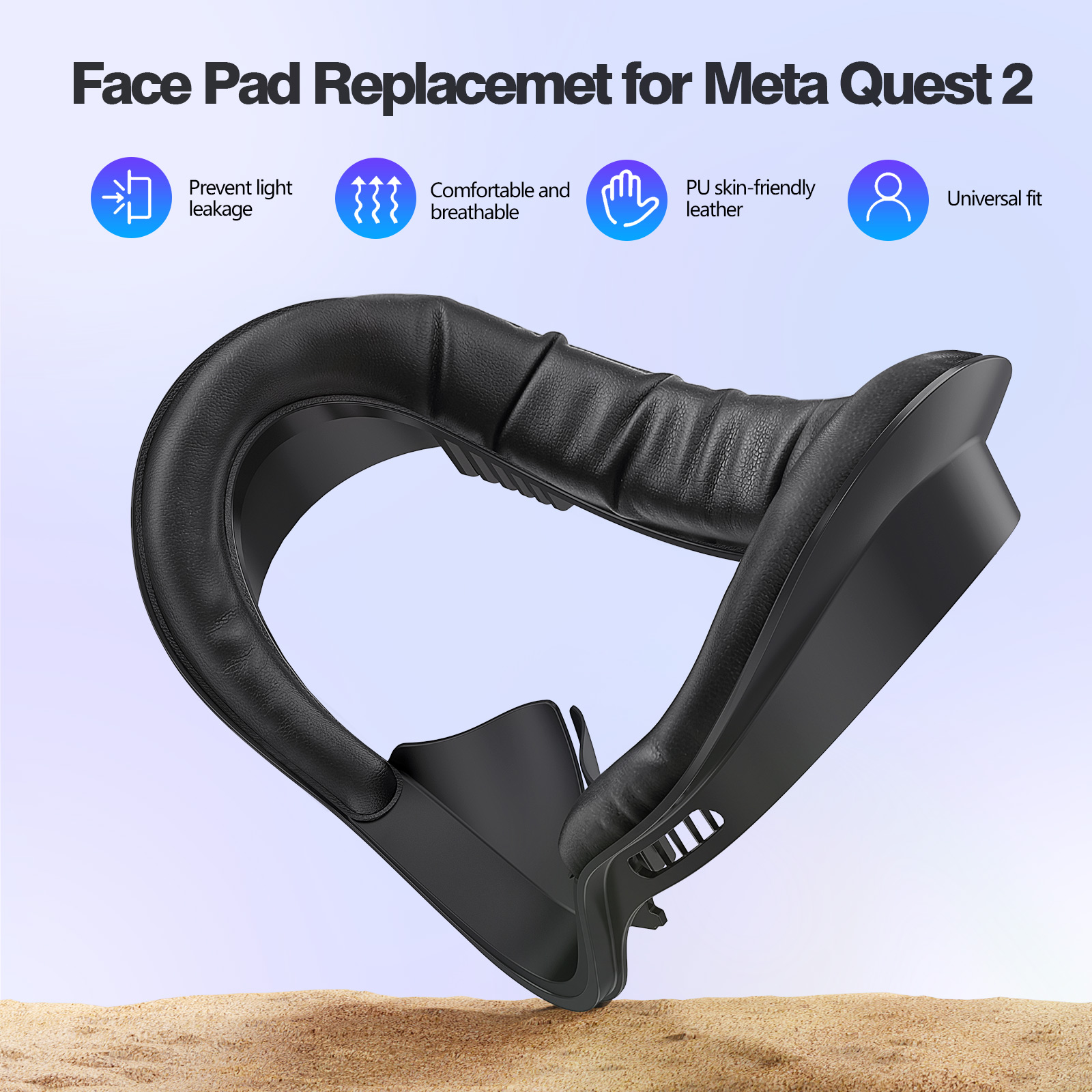 Interface Facial E Almofada De Cobertura Para Oculus Quest 2 , Espuma PU À Prova De Suor-Acessórios VR Meta