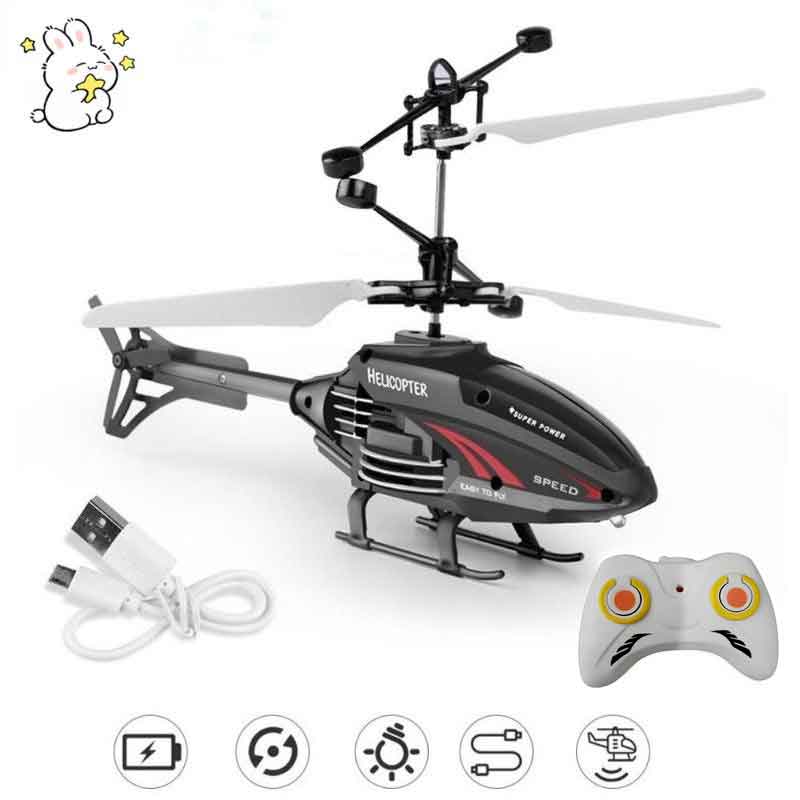 1PC Controle Remoto Indução Helicóptero Aeronaves Modo Duplo Suspenso Brinquedo Voador