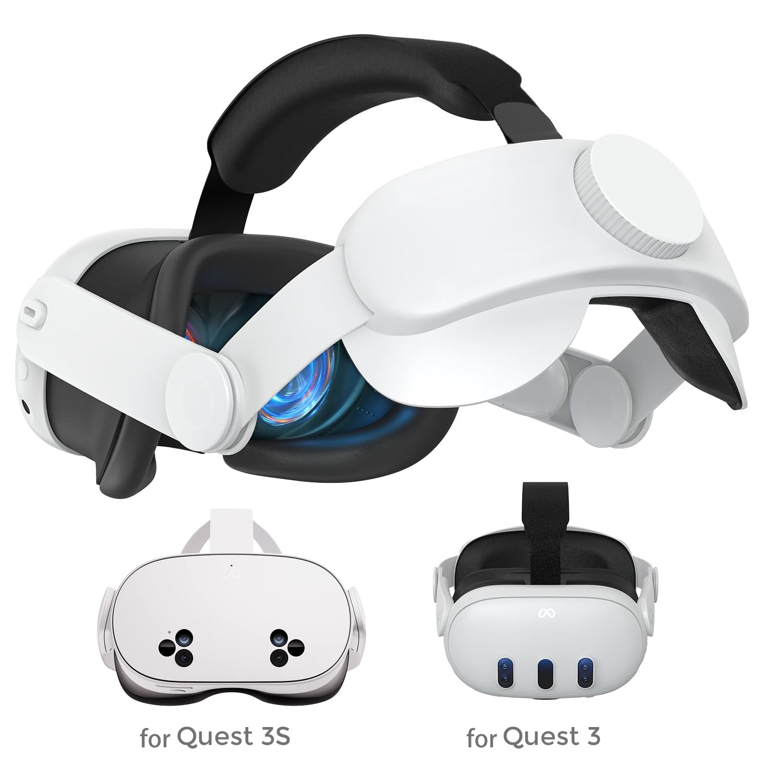  Faixa de Cabeça para Oculus Meta Quest 3 Quest 3S, Ajustável, Conforto Aprimorado, Suporte VR, Acessórios de Fone de