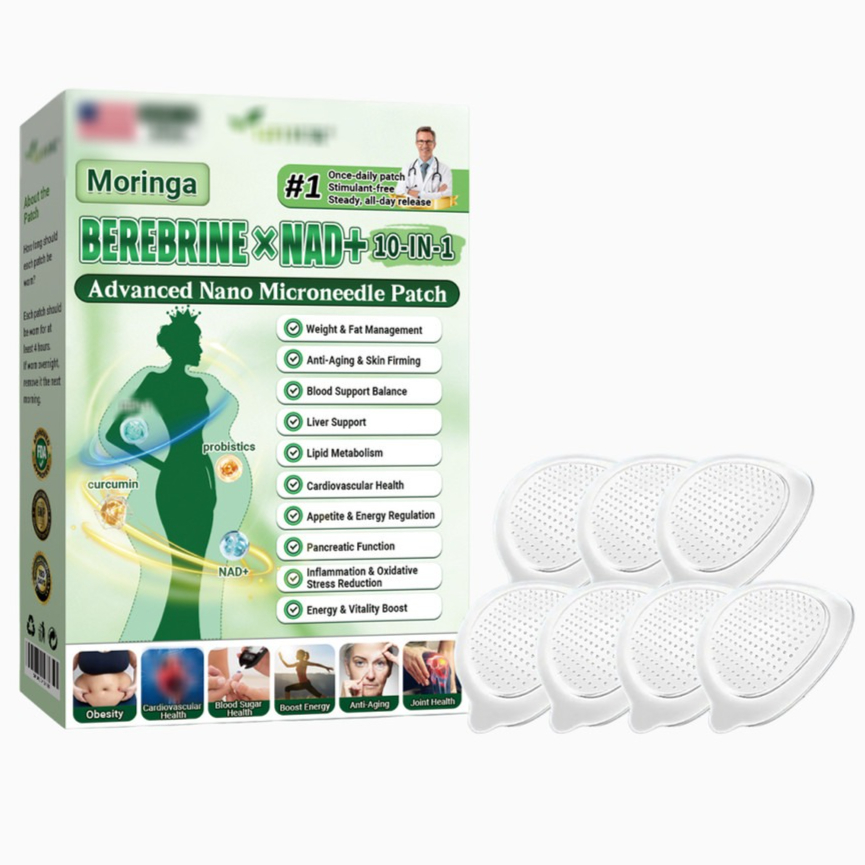  Patch Corporal Avançado de Moringa 7 Unidades com CoQ10, Resveratrol e Extratos de Plantas – Fórmula Nutritiva para a