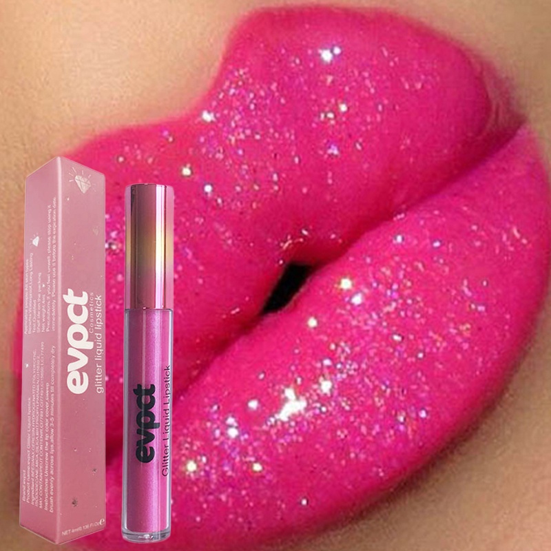 Brilho Diamante À Prova D'água Labial Brilhante 18 Cores Mate Líquido Batom Pérola Cor Maquiagem Sexy